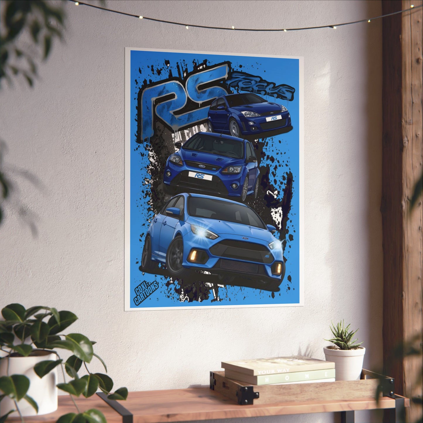 Ford Focus RS "Generations" Graphic Poster