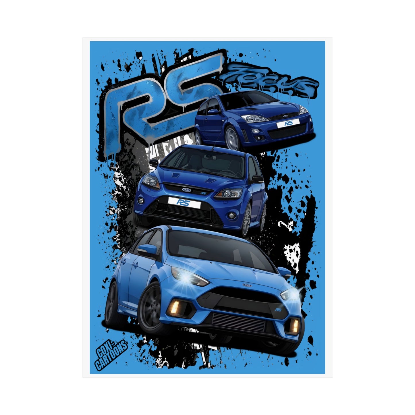 Ford Focus RS "Generations" Graphic Poster
