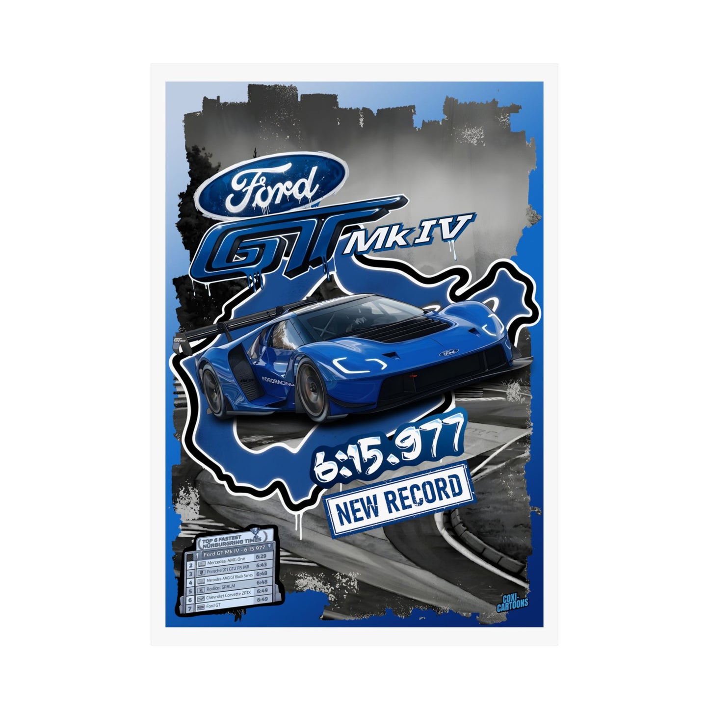Ford GT Mk IV "King of the Ring" Graphic Poster