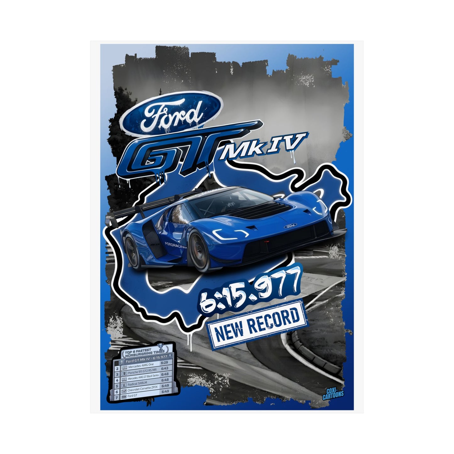 Ford GT Mk IV "King of the Ring" Graphic Poster