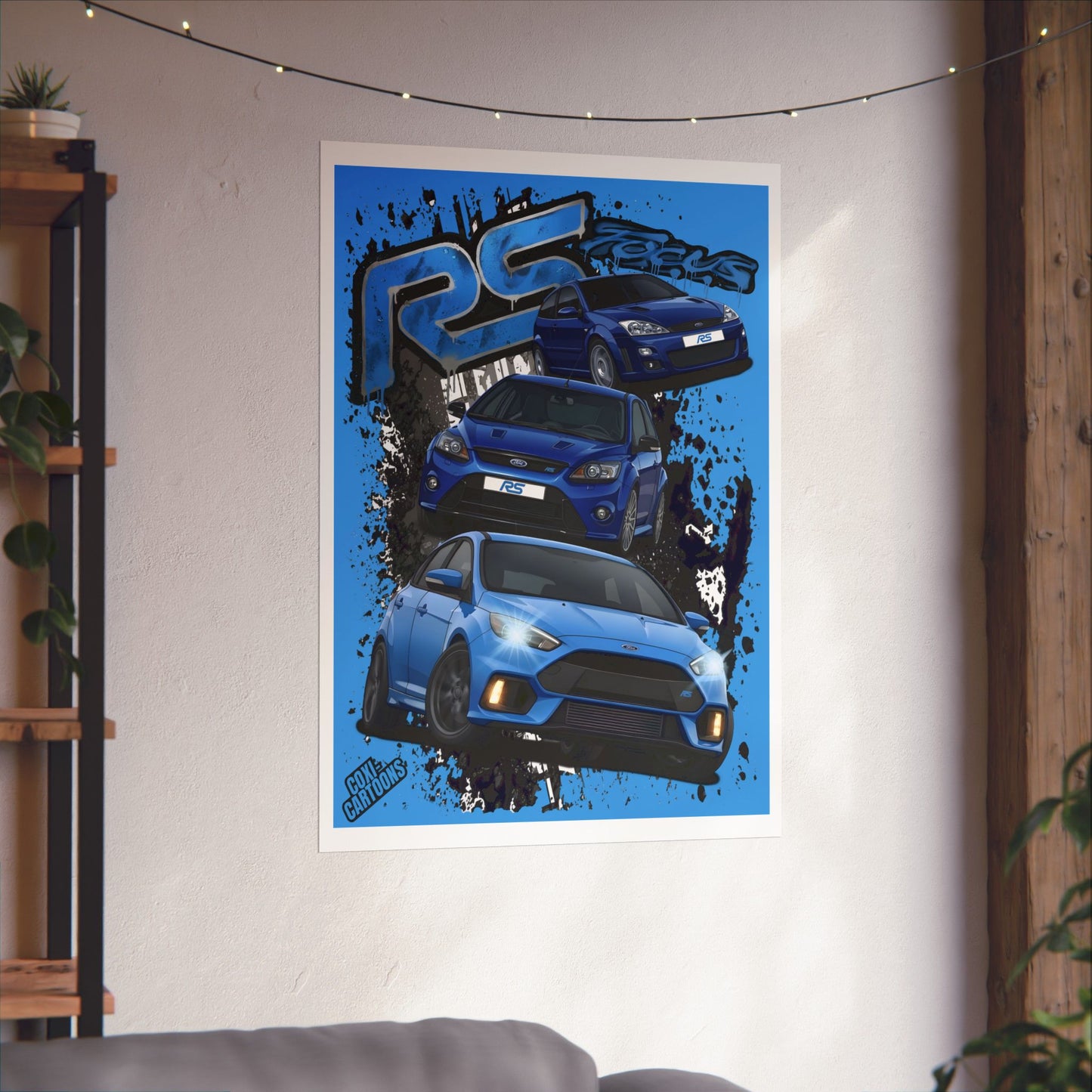 Ford Focus RS "Generations" Graphic Poster