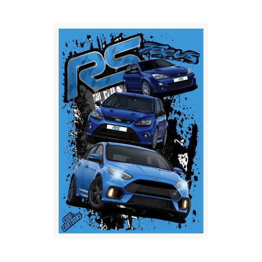 Ford Focus RS "Generations" Graphic Poster