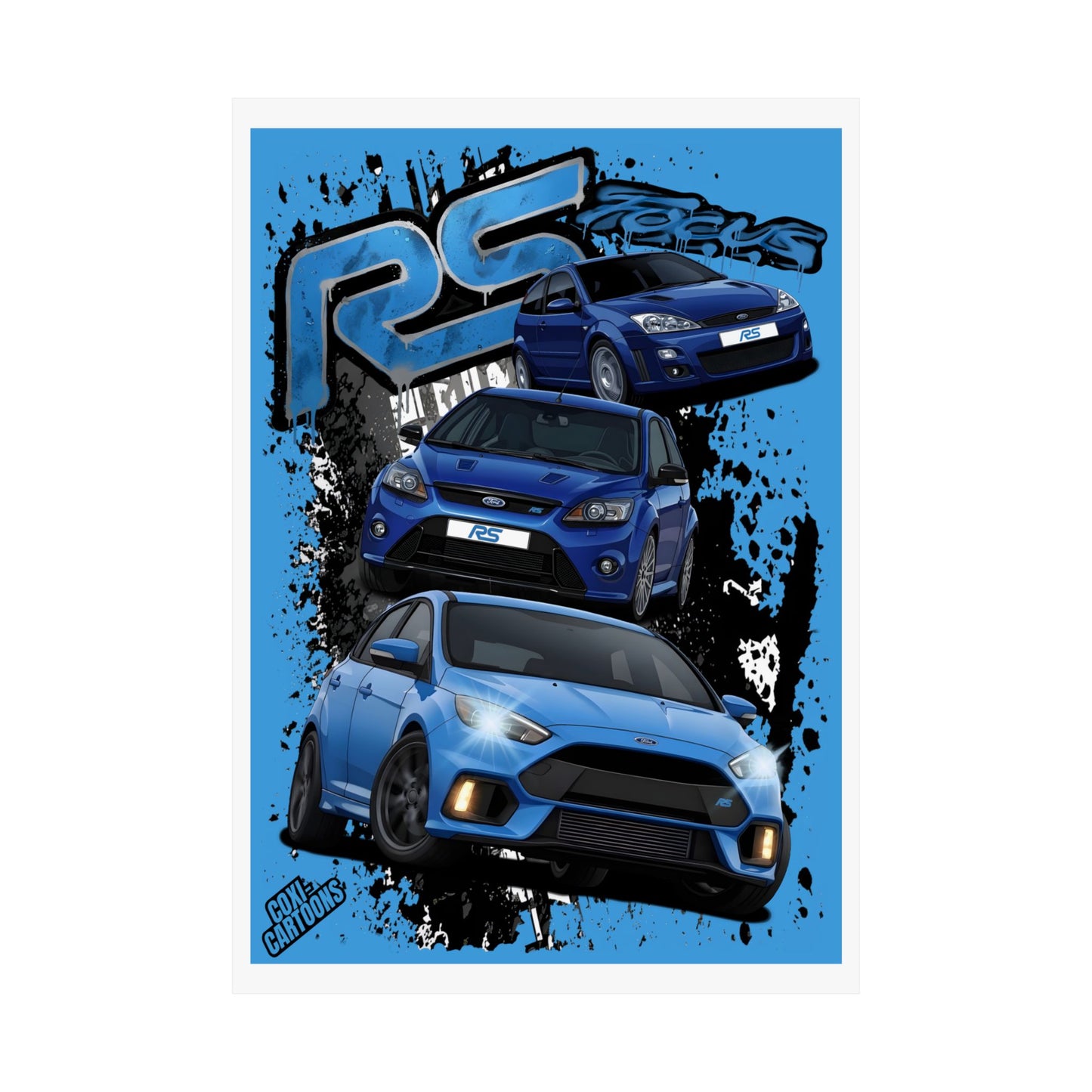 Ford Focus RS "Generations" Graphic Poster
